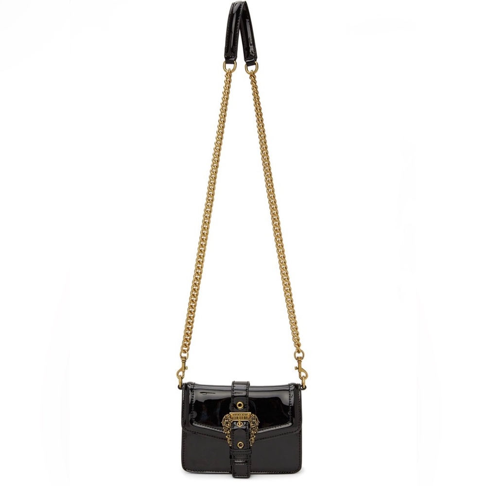VERSACE JEANS COUTURE
Black Patent Leather Sketch Shoulder Bag